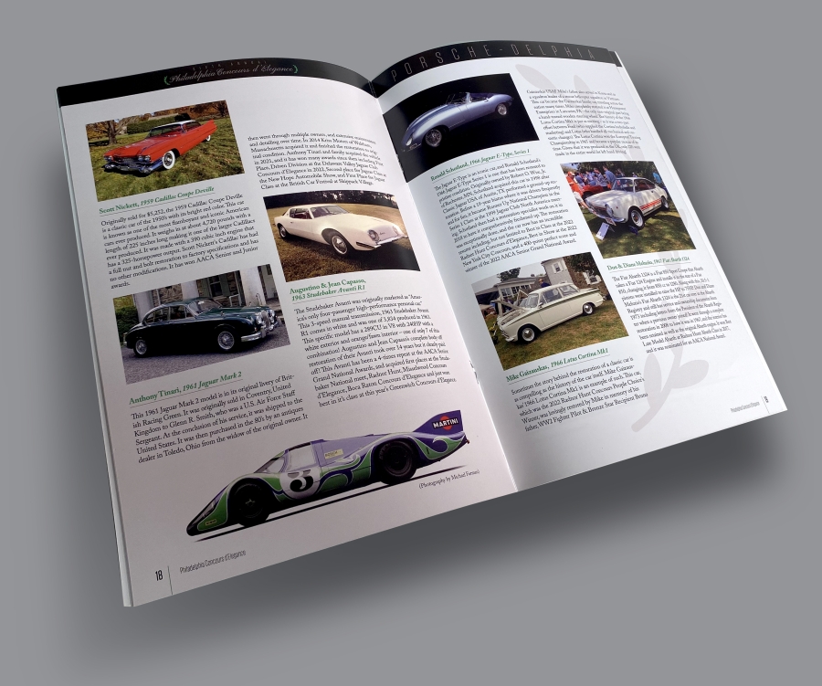 program book car spread CCfK Philadelphia Concours 2023